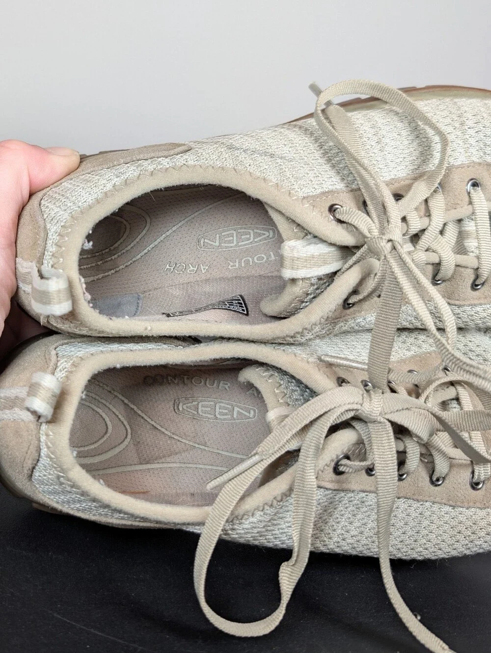 KEEN Hush Knit CNX Lightweight Trail Hiking Sneakers Gray Womens 8.5 Low Top